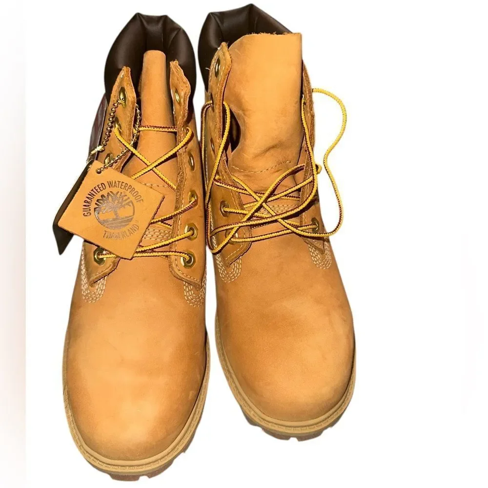 Timberland premium 6 in. Waterproof boot in wheat nubuck. Size 5.5